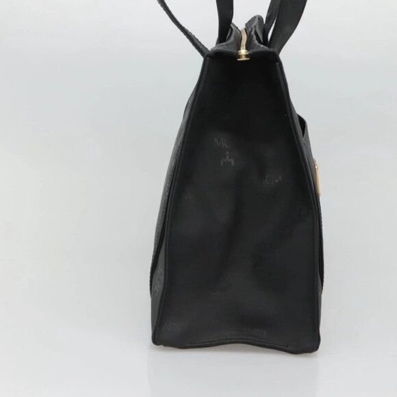 MCM Vicetos Logogram Shoulder Bag PVC Black Gold Auth - Picture 3 of 15
